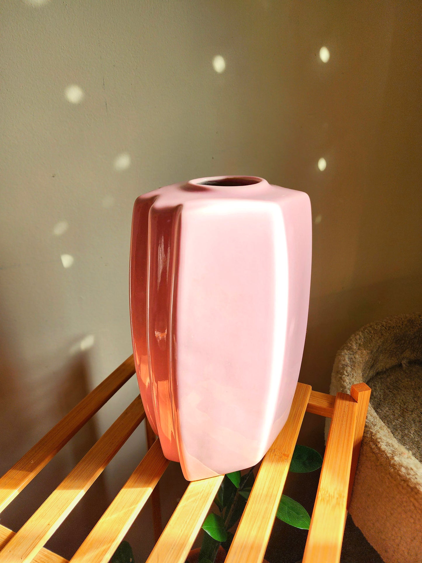 Vintage Harris Potteries Chicago Baby Pink Art Deco Vase