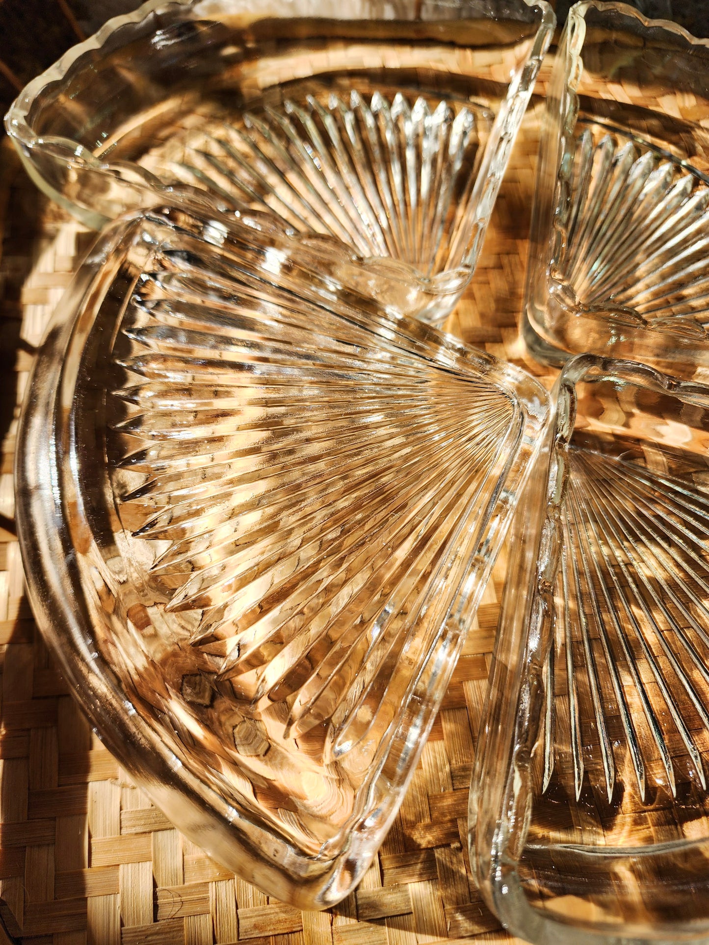 Vintage Scalloped Crystal Serving Dishes