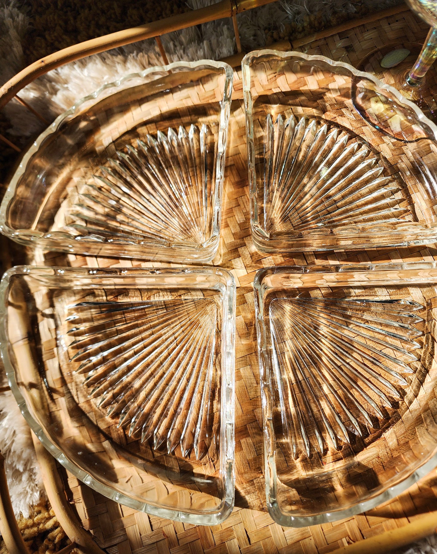 Vintage Scalloped Crystal Serving Dishes