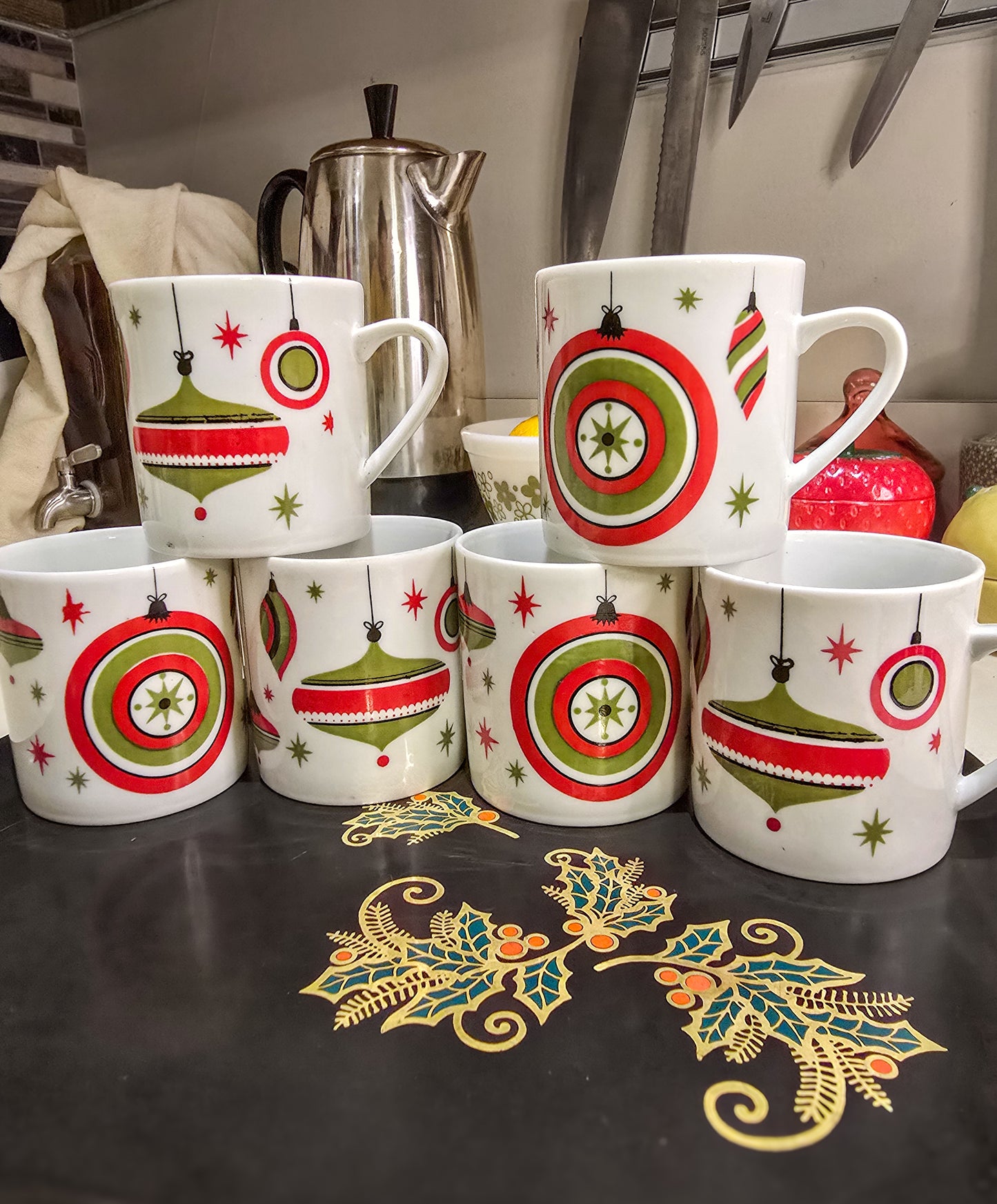 MCM Atomic Christmas Mugs