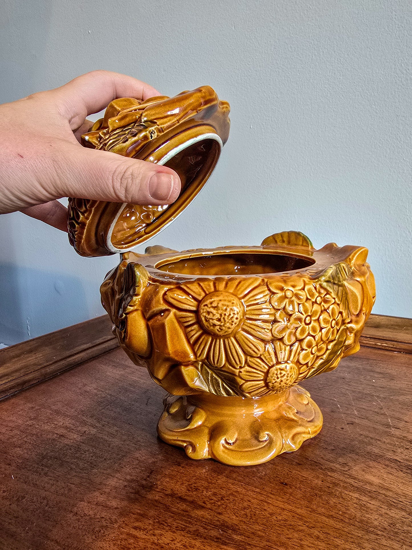 Rare 1960s Flowerpower Japanese Cookie Jar