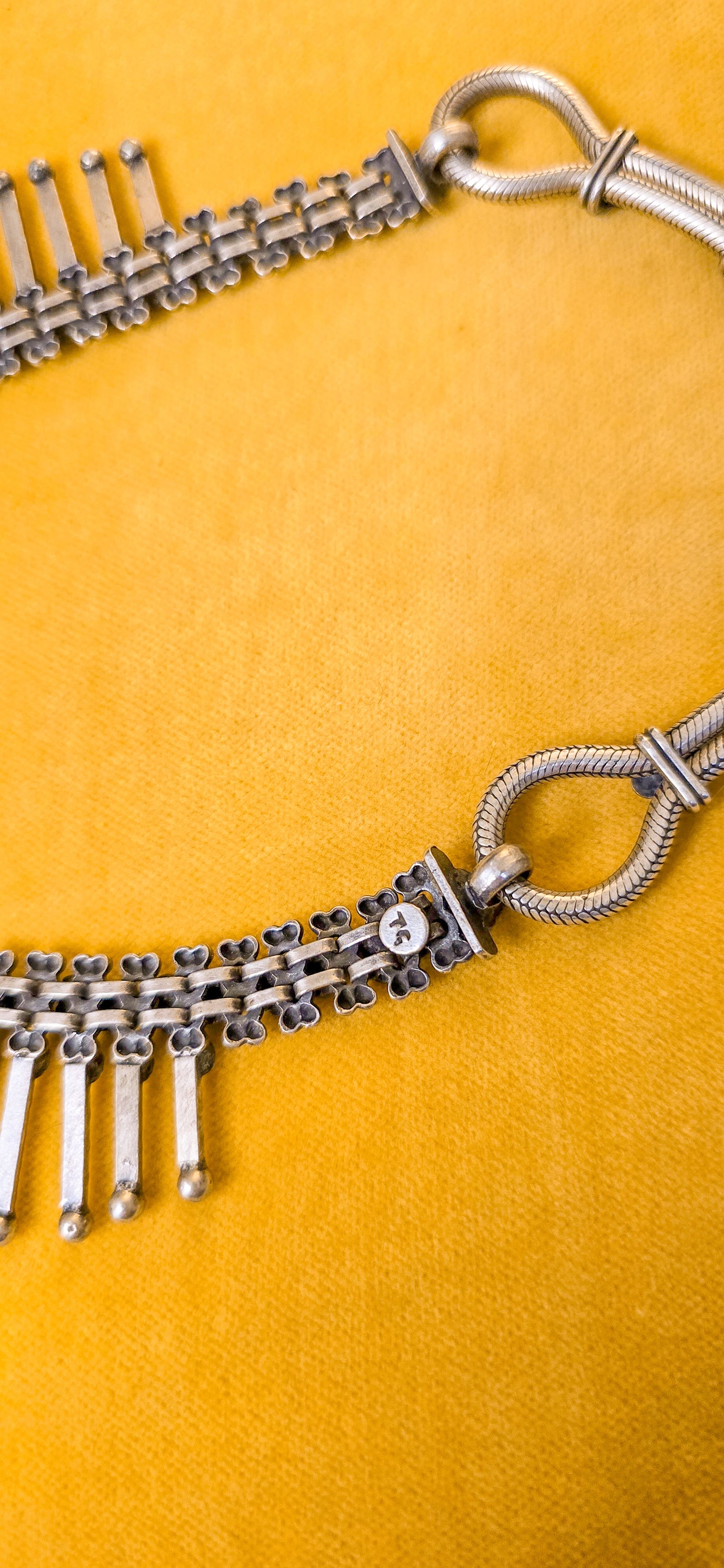 Vintage Estate Jewelry Rajasthani Sterling Silver Bib Necklace