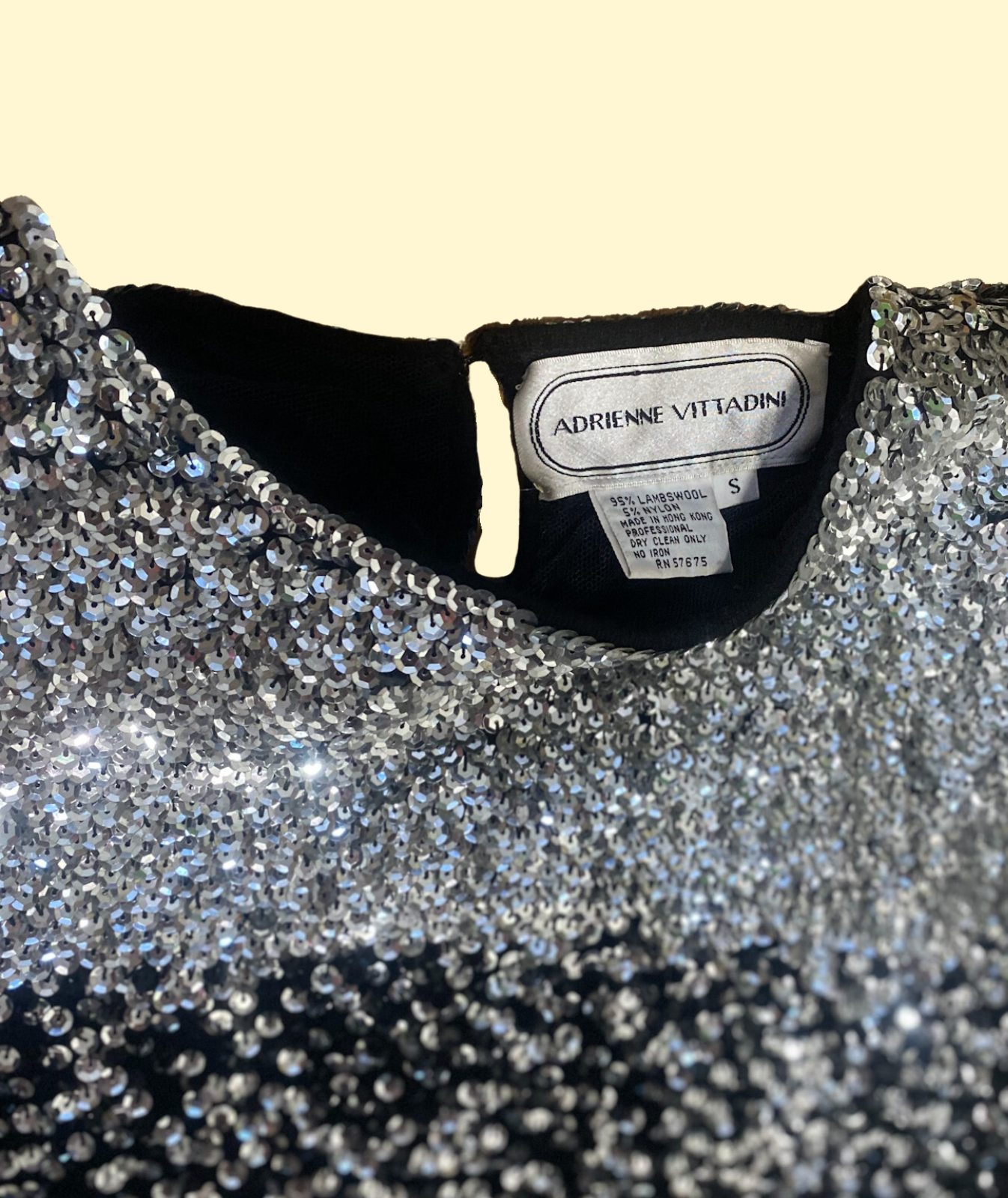 Vintage 80's Adrienne Vittadini Sequin Knit Midi Length Dress