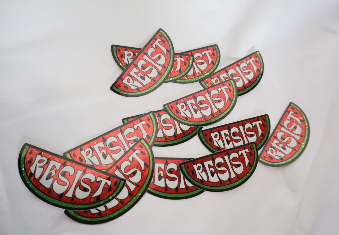 Palestine Watermelon RESIST sticker Glitter waterproof Sticker Free Palestine Sticker