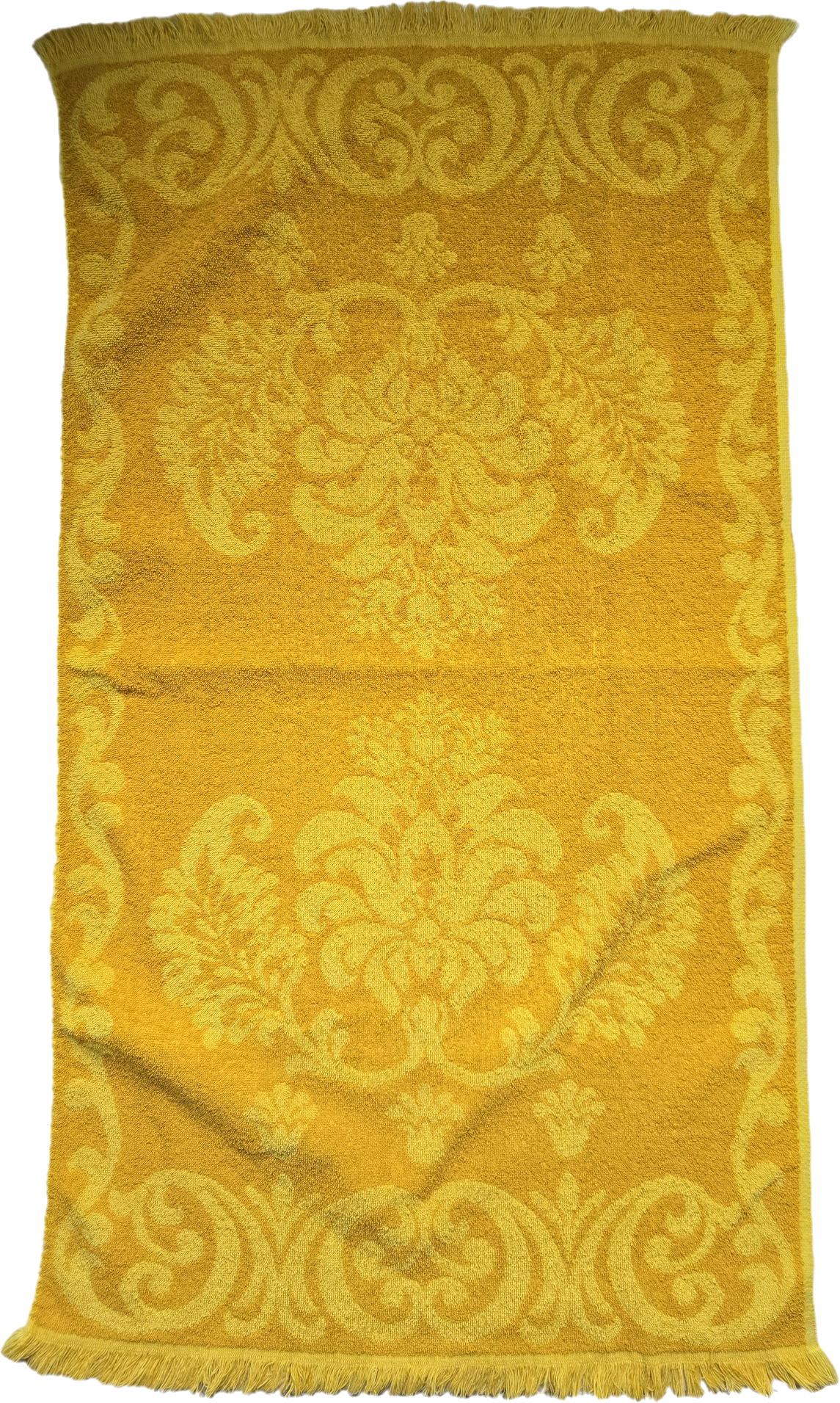 Vintage Pequot Mustard Yellow Jacquard Bath Towel