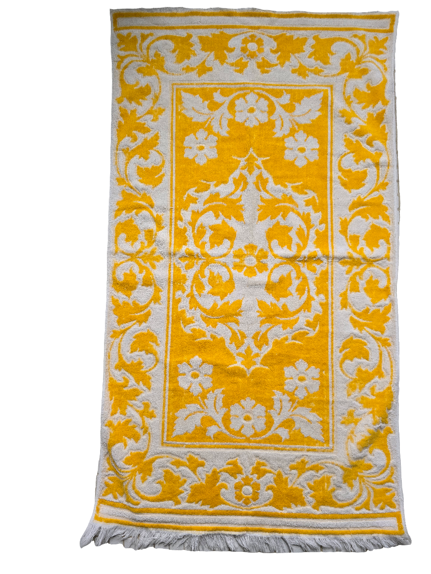 Vintage Sears Drylon Floral Bath Towel