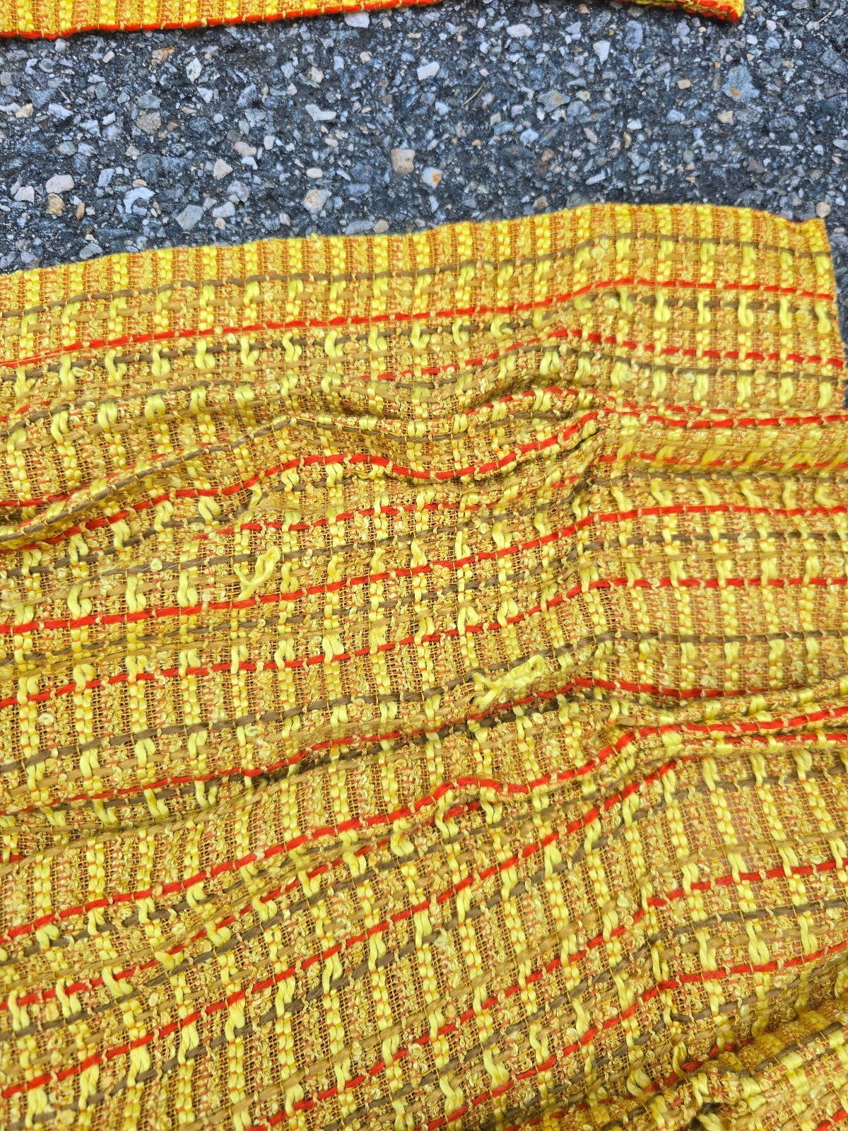 Mid-century Modern Vintage Tweed Curtains in a Mustard Yellow (4 panels)