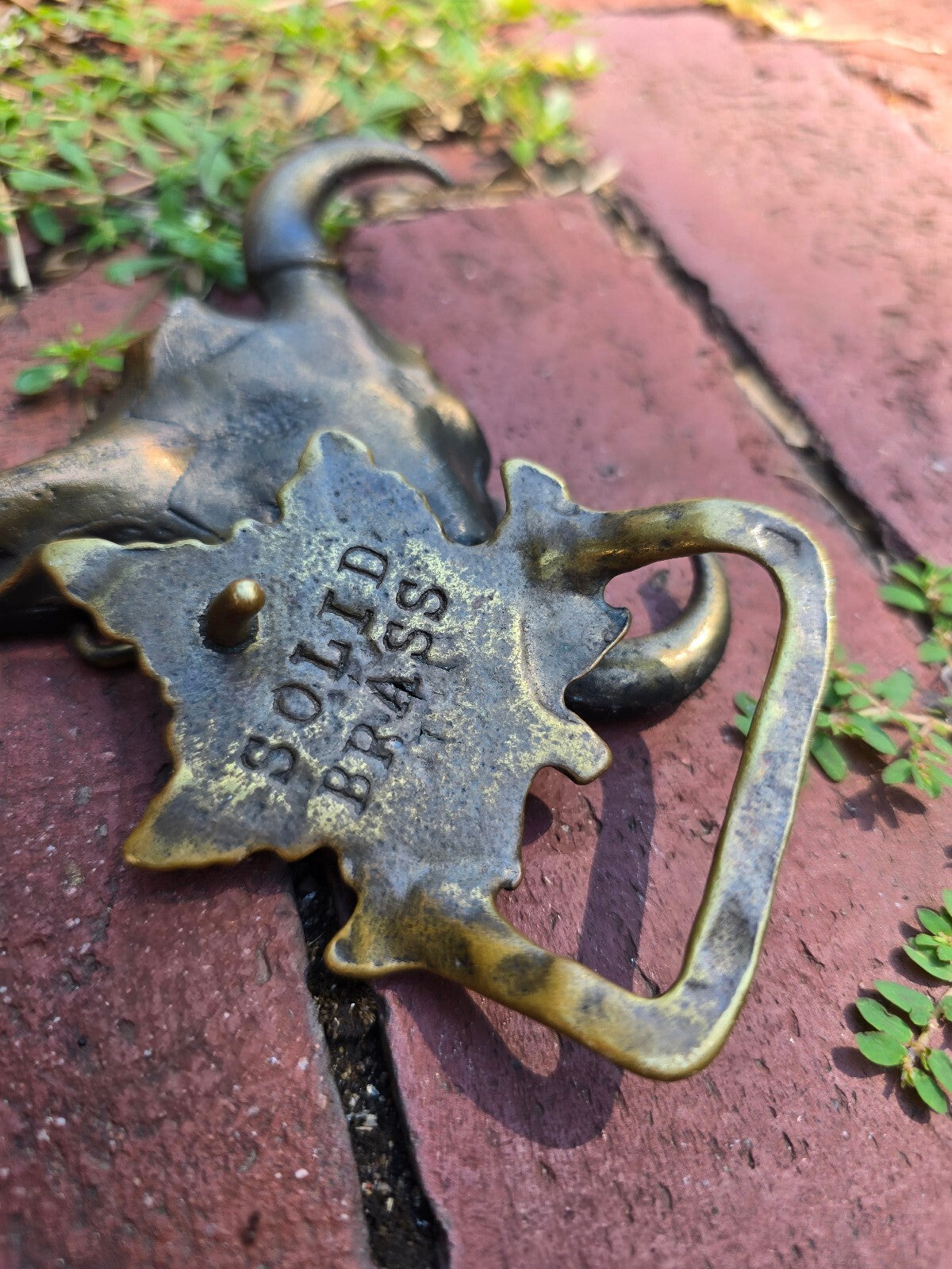 1970s Solid Brass Maple Leaf Belt Buckle