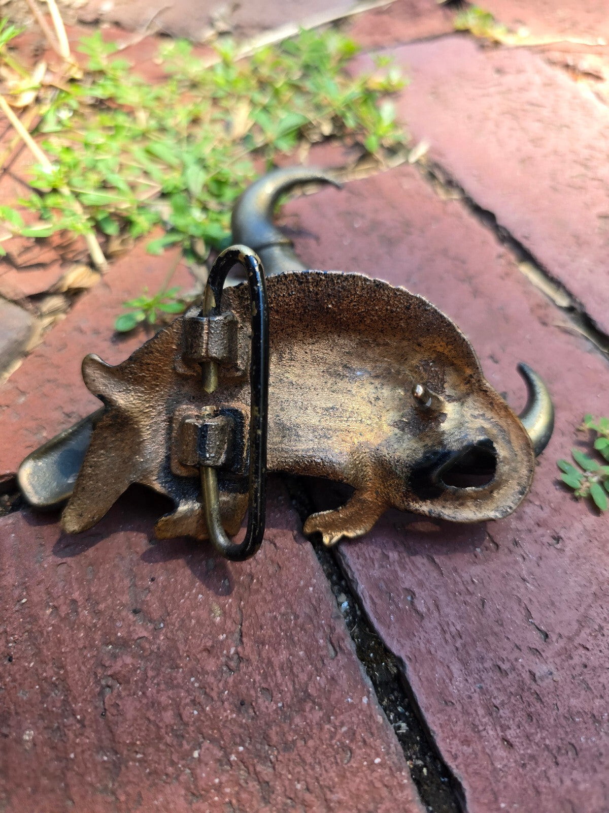 70s Vintage Brass Armadillo Belt Buckle