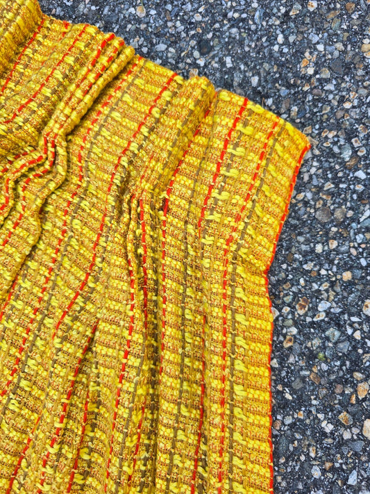 Mid-century Modern Vintage Tweed Curtains in a Mustard Yellow (4 panels)