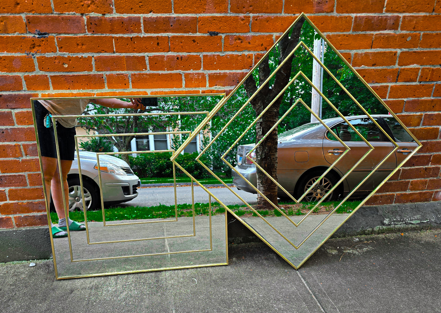 Large Art Deco Square and Diamond Wall Hanging