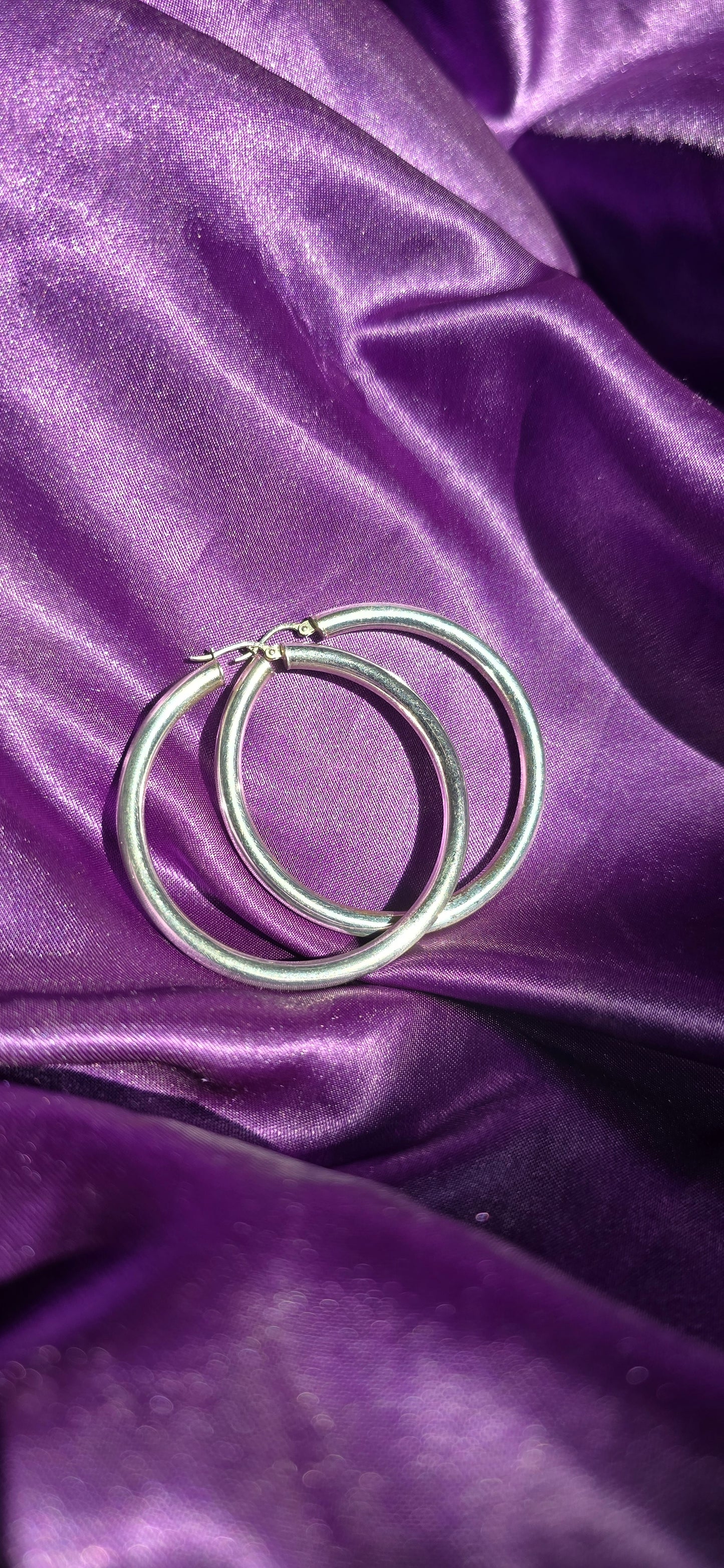 Vintage Sterling Silver Tube Hoops