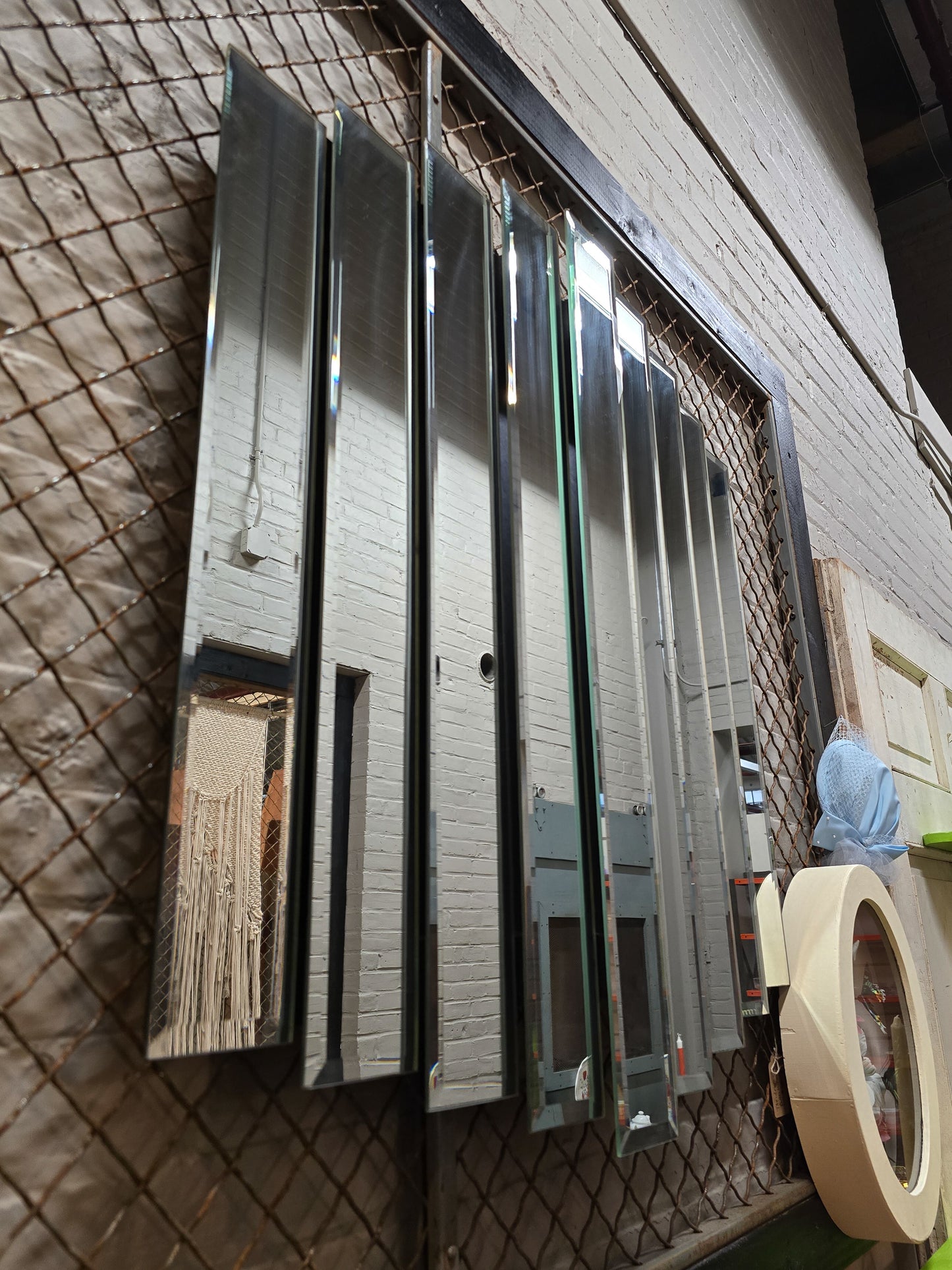9 Panel Stepped Art Deco Revival Mirror