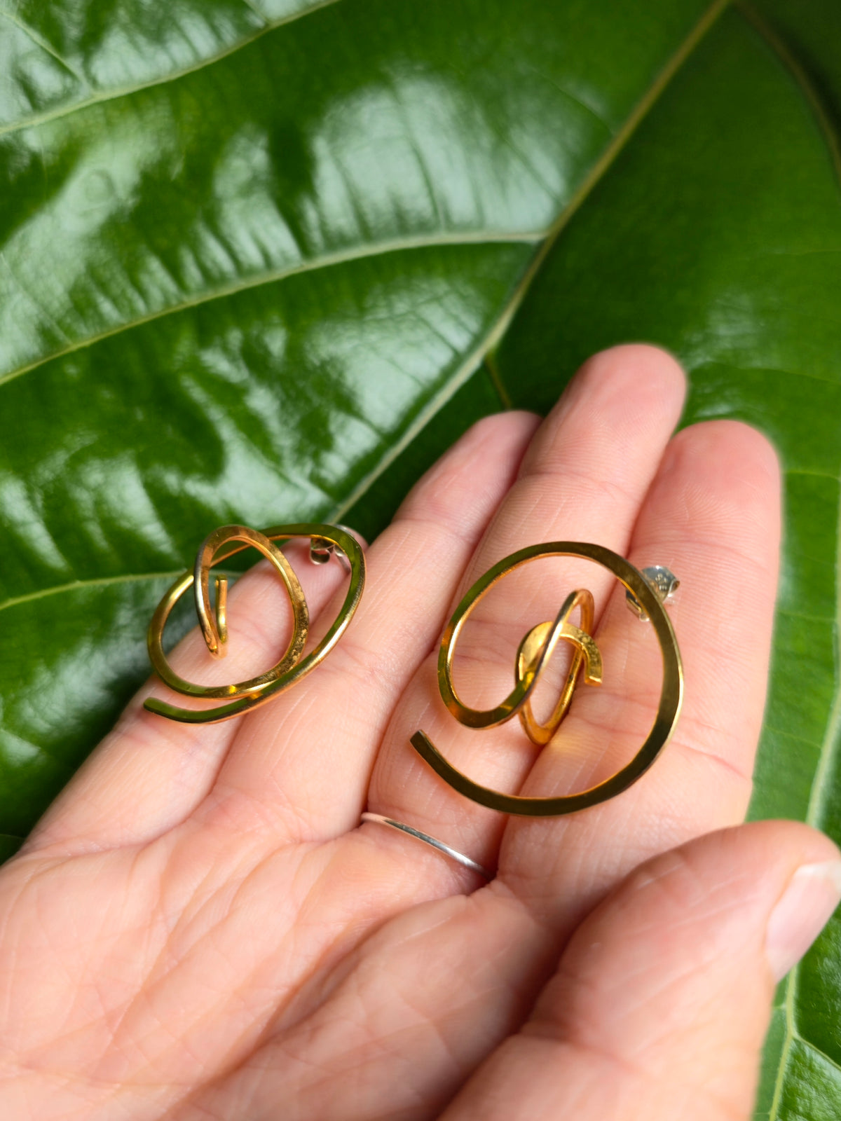 Vintage Rina Young NYC 1 of 1 Earrings 18k Gold Plated