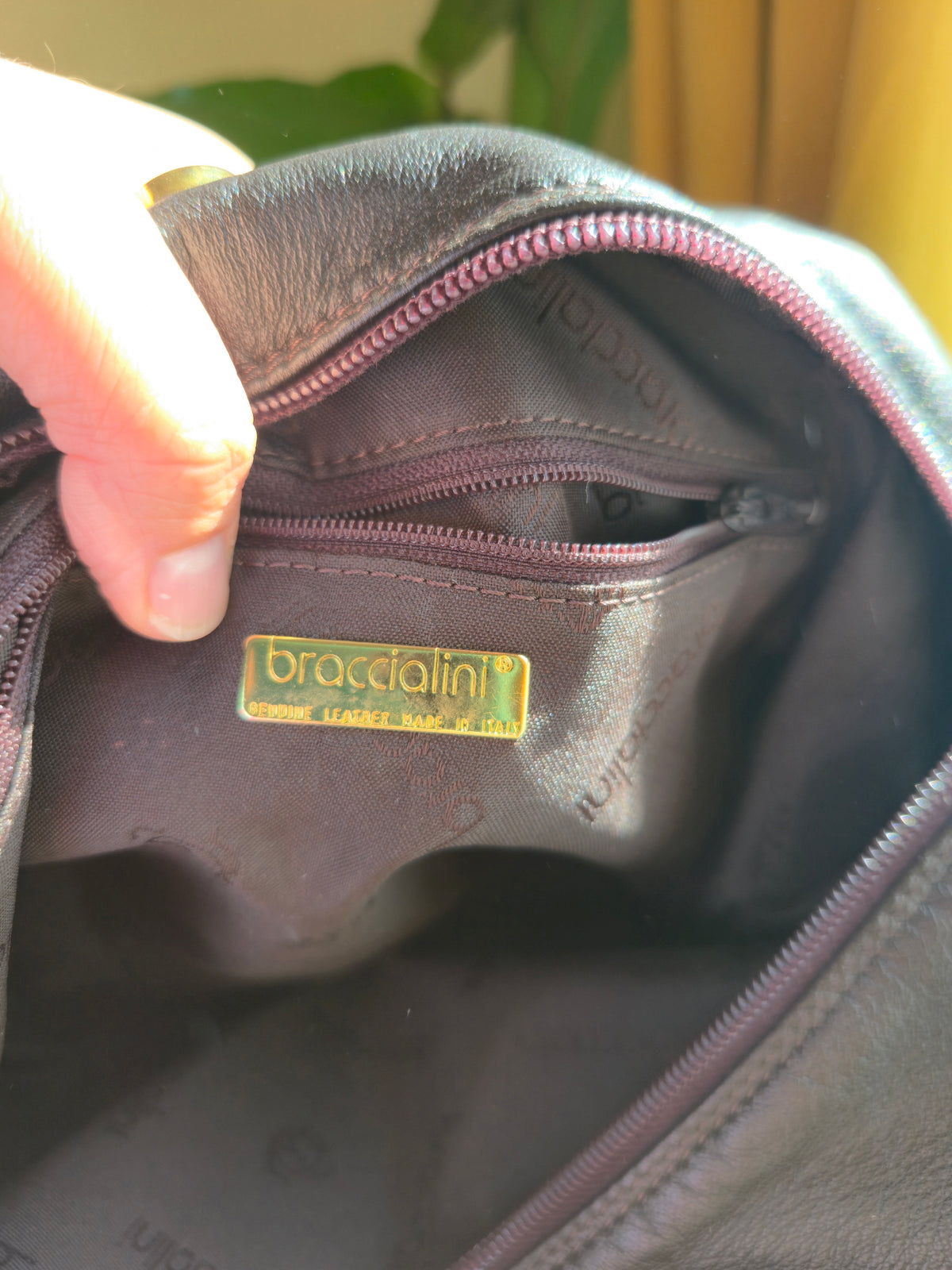 Braccialini Italy Floral Leather Bag