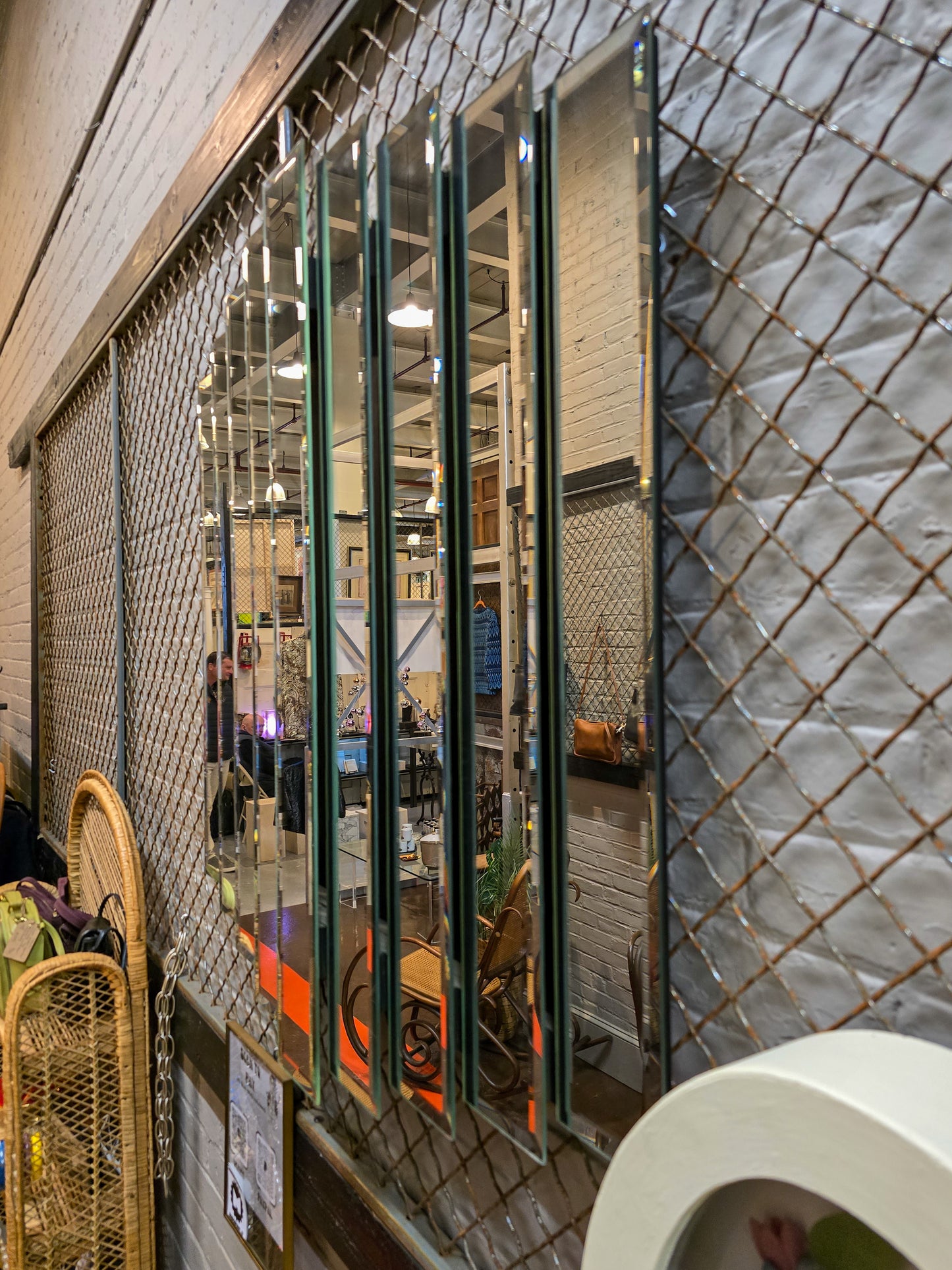 9 Panel Stepped Art Deco Revival Mirror