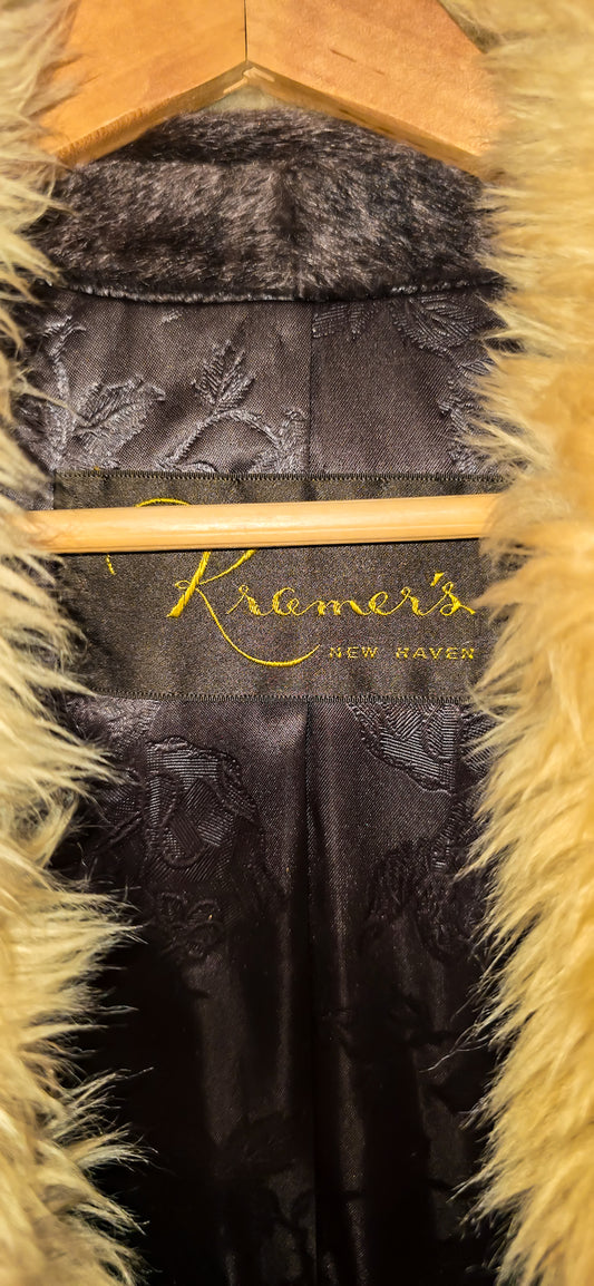 1960s Seotta By Russel Taylor Faux Fur Coat with Belt