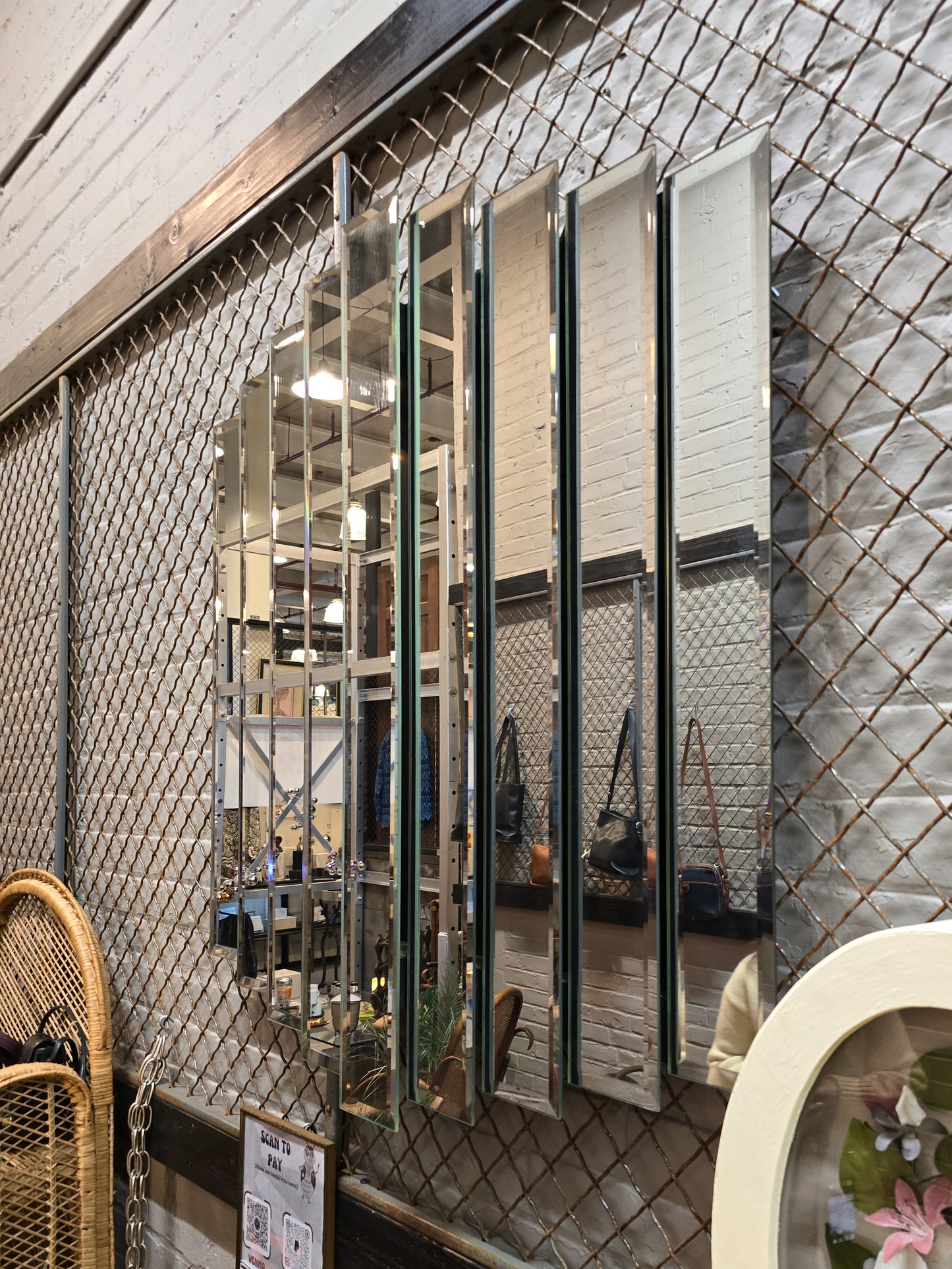 9 Panel Stepped Art Deco Revival Mirror