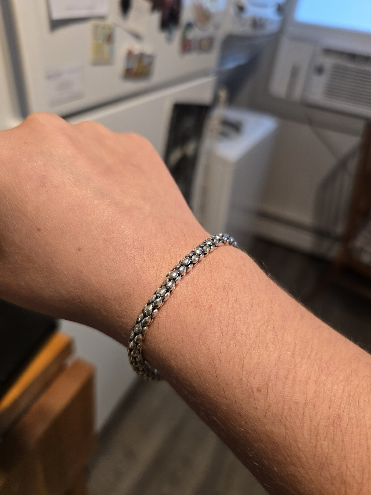 Lagos Caviar Style Vintage Sterling Silver bracelet 7.75 Inches 14.5 Grams