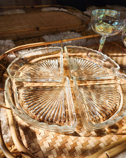 Vintage Scalloped Crystal Serving Dishes