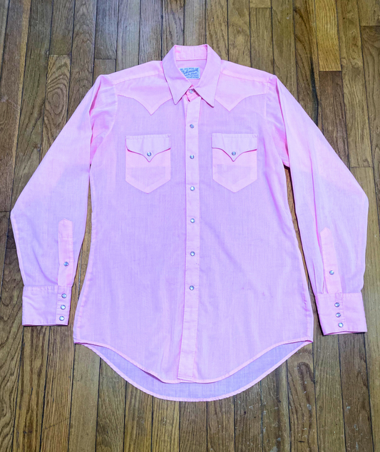 Vintage 70's Rockmount Light Pink Western Snap Shirt