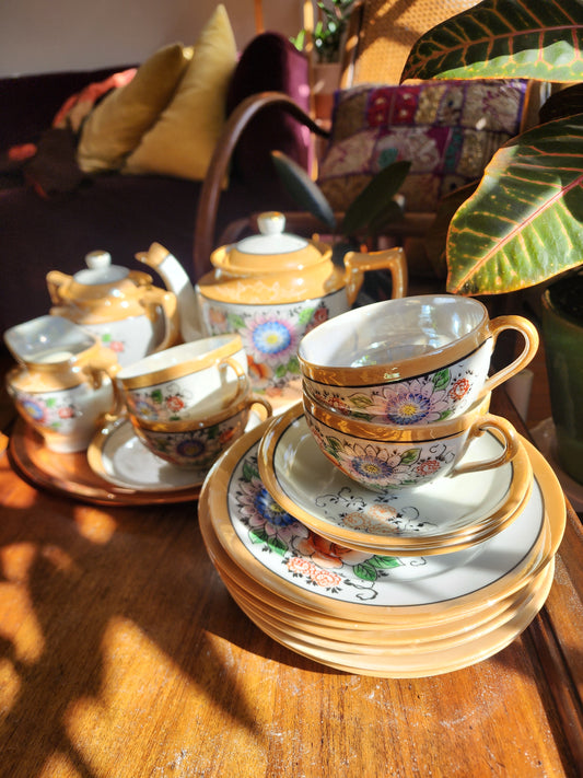Mid-century Japanese Lusterware Tea Set