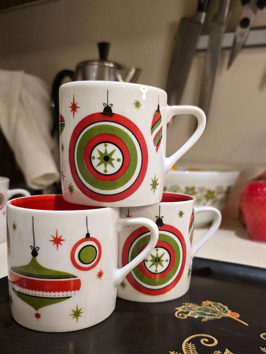 MCM Atomic Christmas Mugs