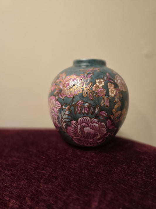 Porcelain Cloisonné Ginger Jar Vessel (no lid)