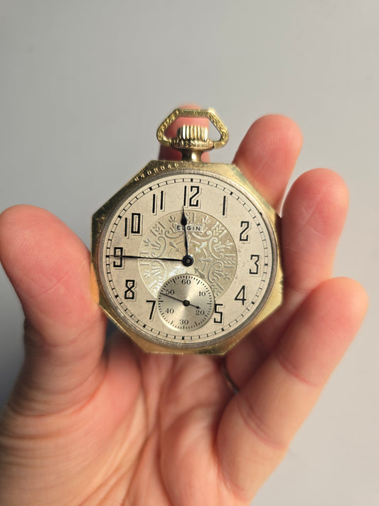 Elgin Illinois 1924 Pocketwatch 14k gold filled (works!)
