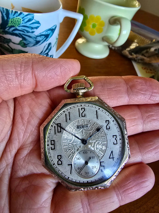 Elgin Illinois 1924 Pocketwatch 14k gold filled (works!)
