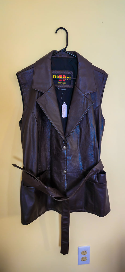 Vintage Canadian Brown Leather Vest