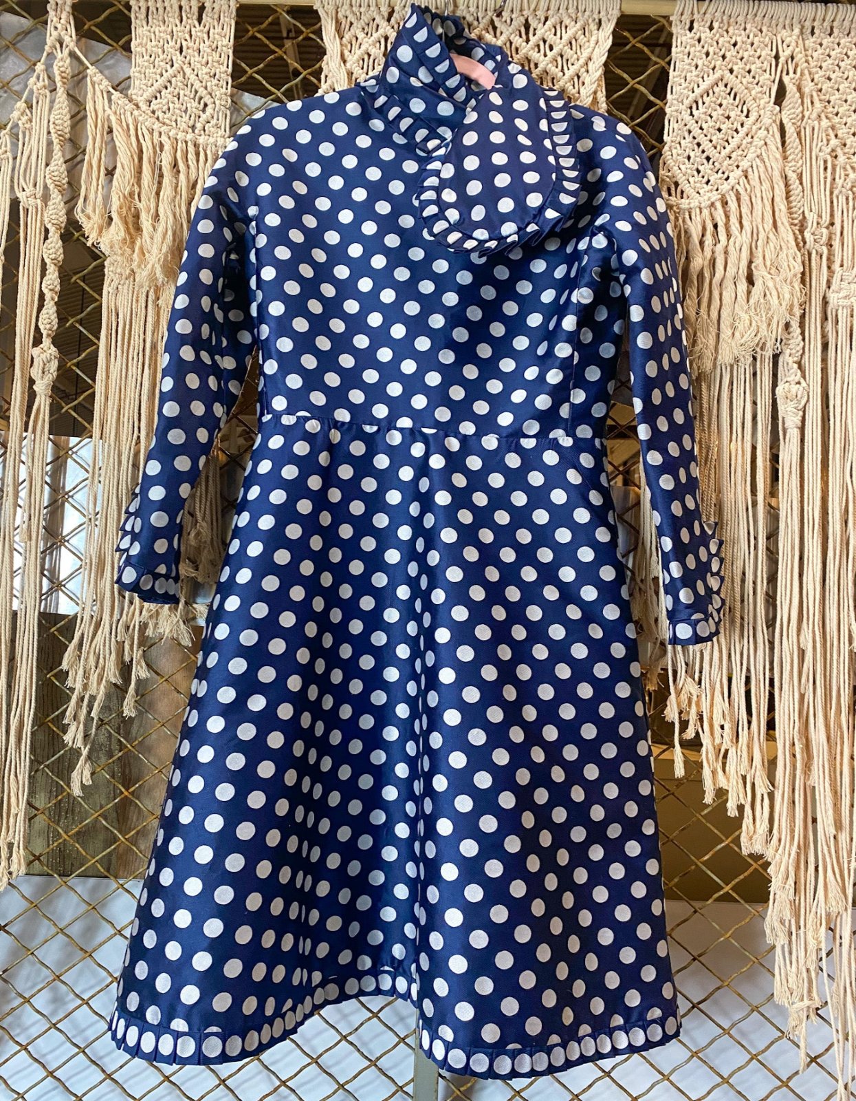 Vintage 70's Geoffrey Beene Polka Dot Dress