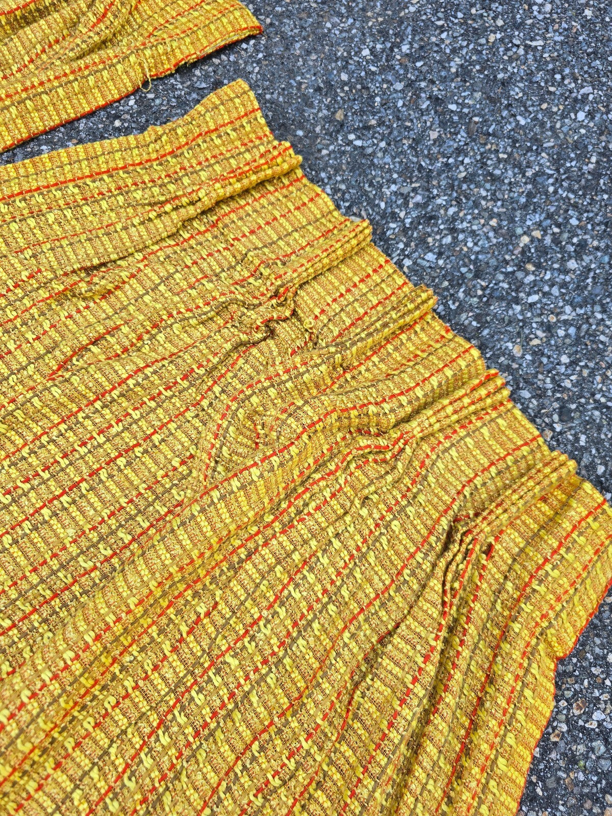 Mid-century Modern Vintage Tweed Curtains in a Mustard Yellow (4 panels)
