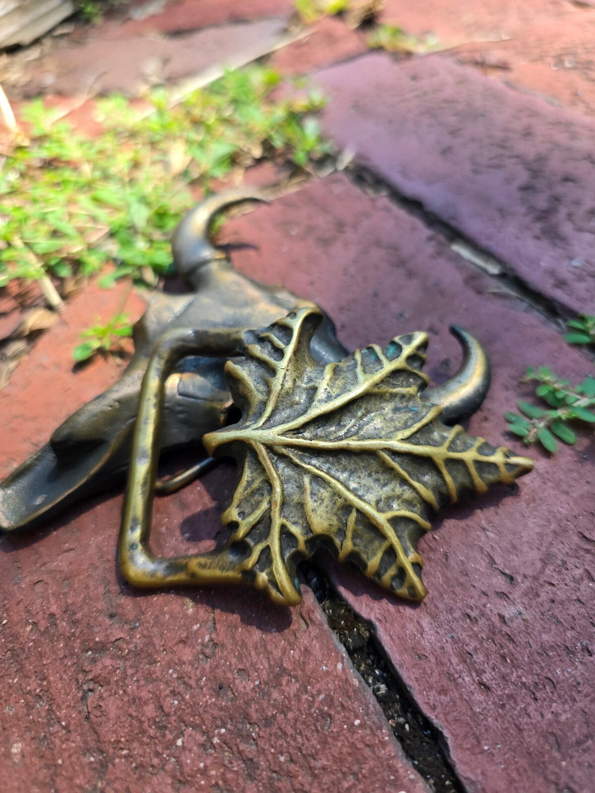 1970s Solid Brass Maple Leaf Belt Buckle