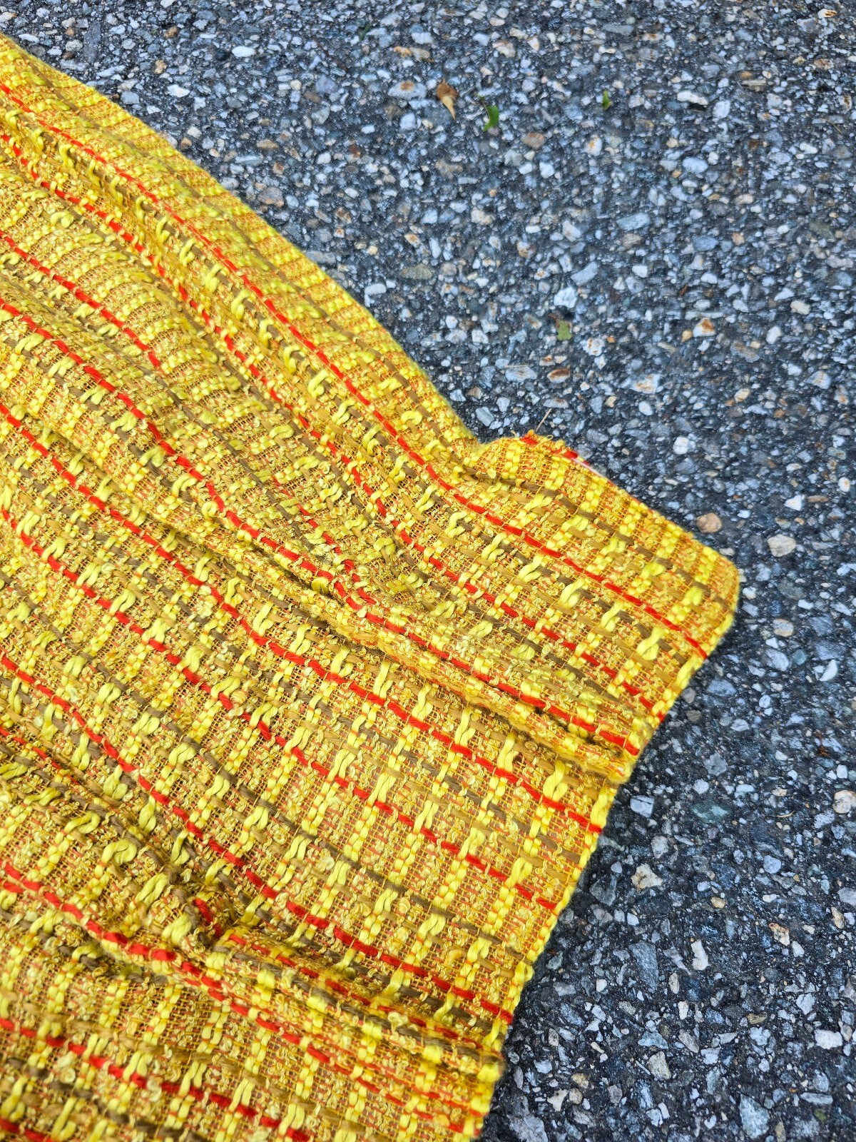 Mid-century Modern Vintage Tweed Curtains in a Mustard Yellow (4 panels)