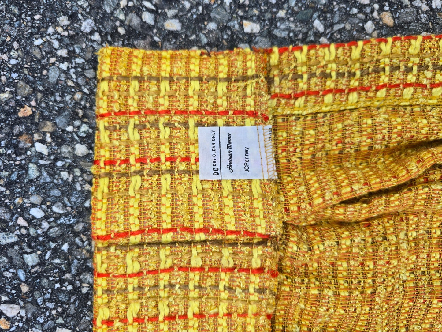 Mid-century Modern Vintage Tweed Curtains in a Mustard Yellow (4 panels)