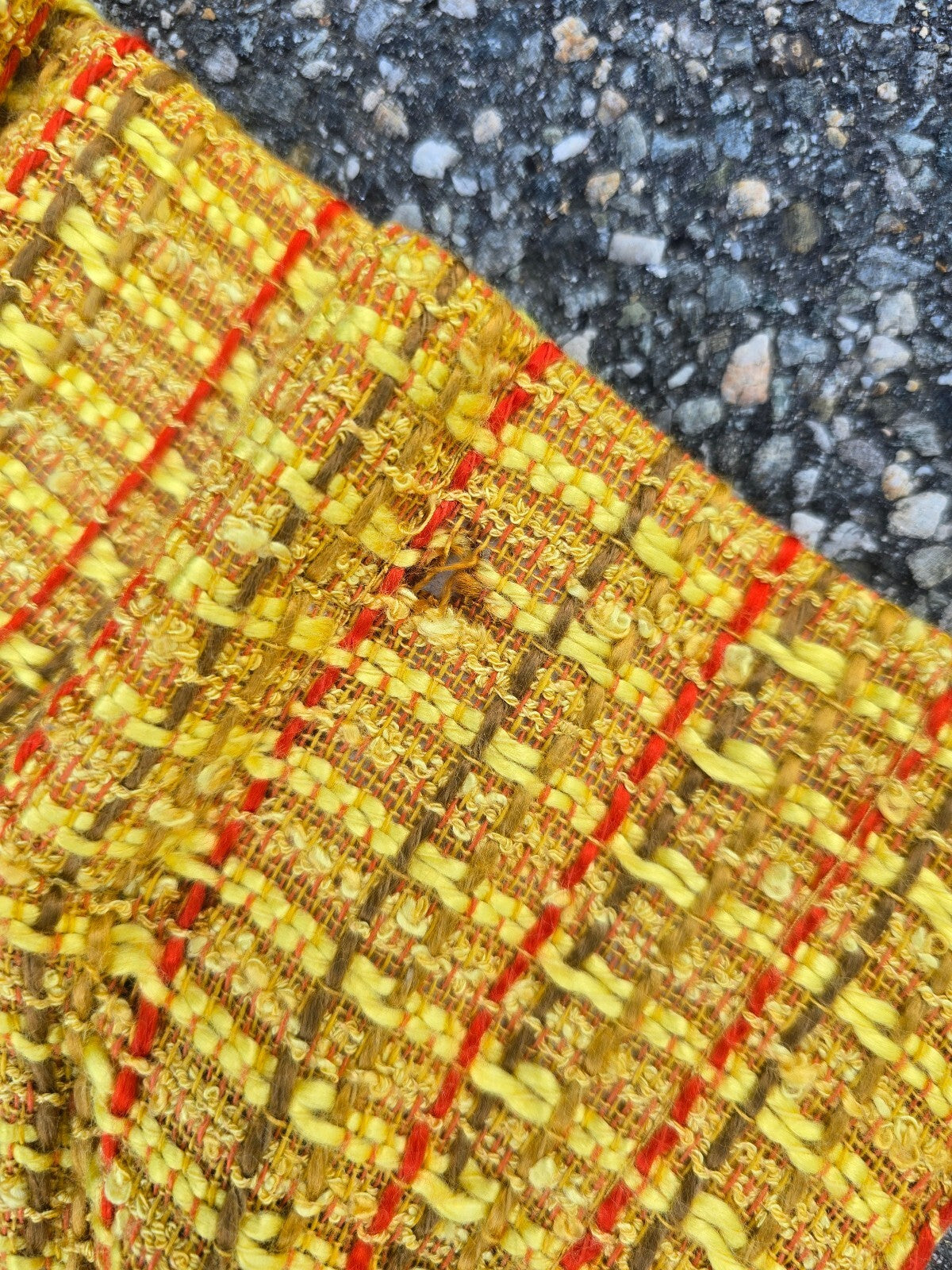 Mid-century Modern Vintage Tweed Curtains in a Mustard Yellow (4 panels)