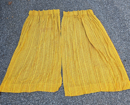 Mid-century Modern Vintage Tweed Curtains in a Mustard Yellow (4 panels)