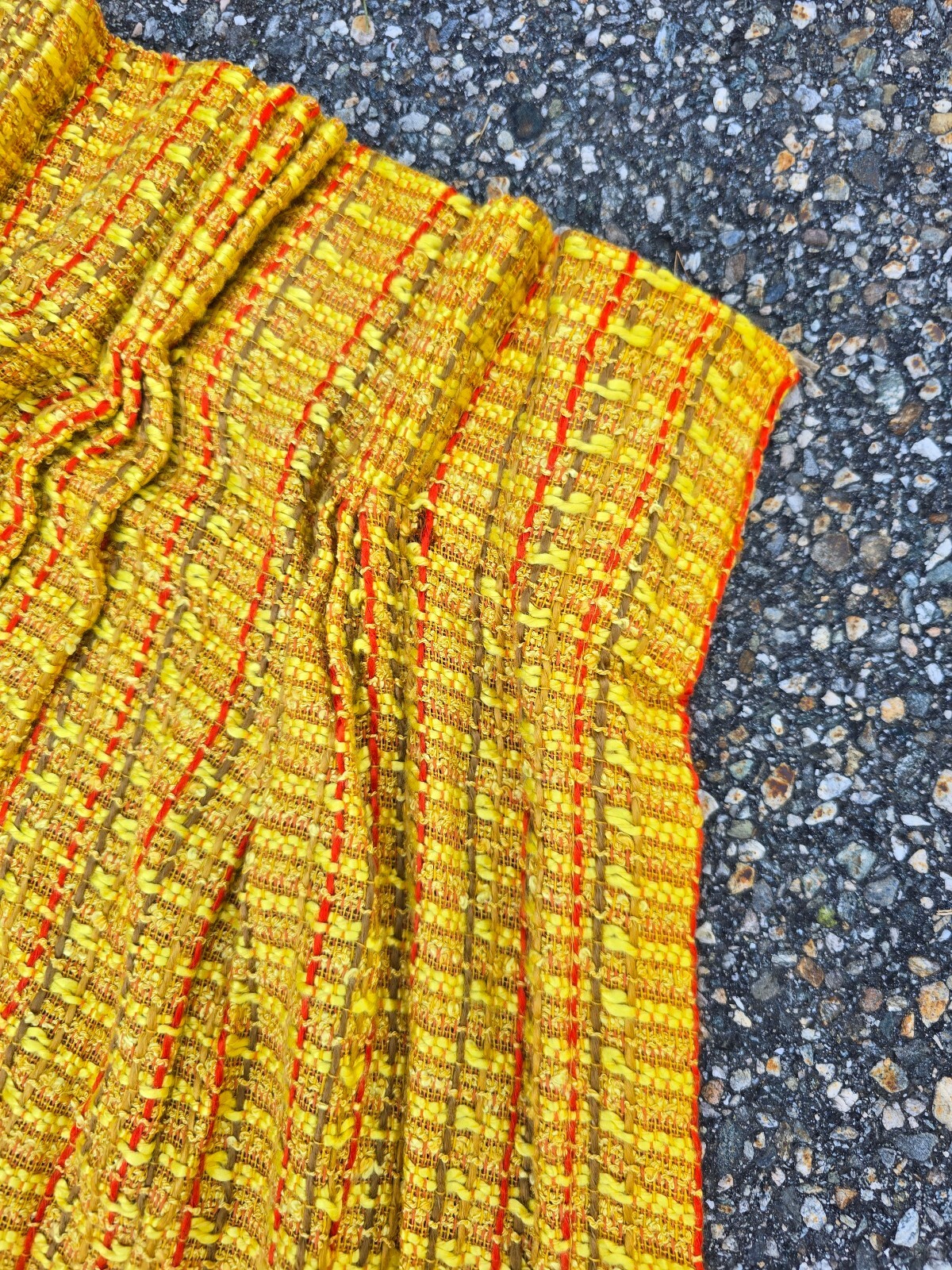 Mid-century Modern Vintage Tweed Curtains in a Mustard Yellow (4 panels)