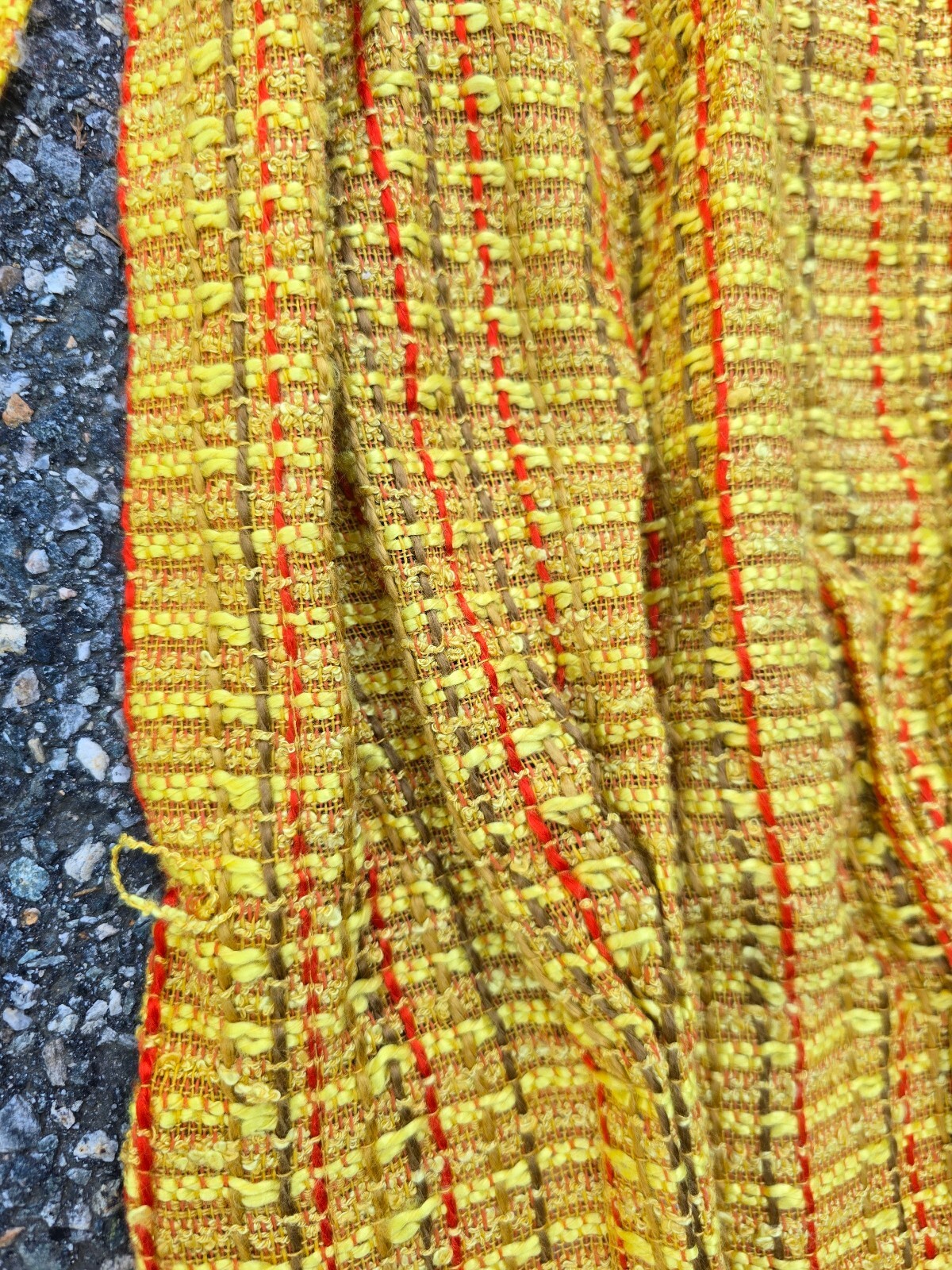 Mid-century Modern Vintage Tweed Curtains in a Mustard Yellow (4 panels)