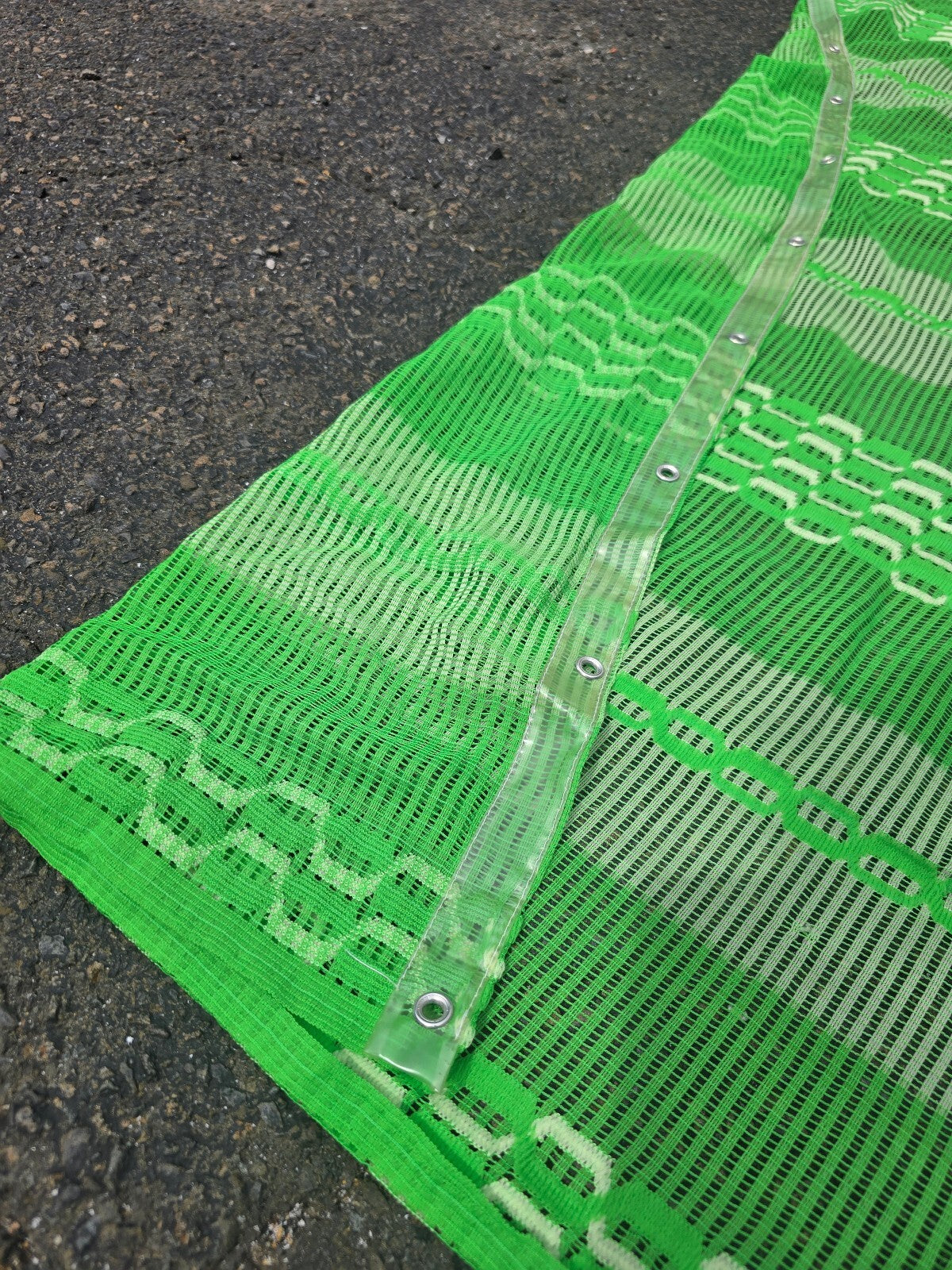 1960s Lime Green Woven Vintage Shower Curtain with Grommets