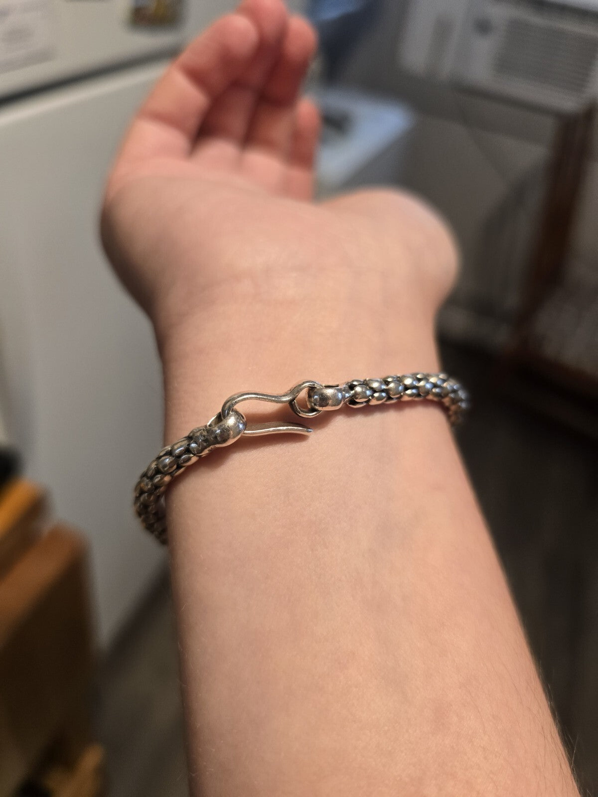 Lagos Caviar Style Vintage Sterling Silver bracelet 7.75 Inches 14.5 Grams