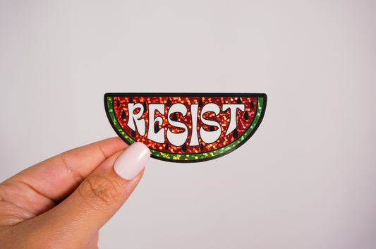 Palestine Watermelon RESIST sticker Glitter waterproof Sticker Free Palestine Sticker