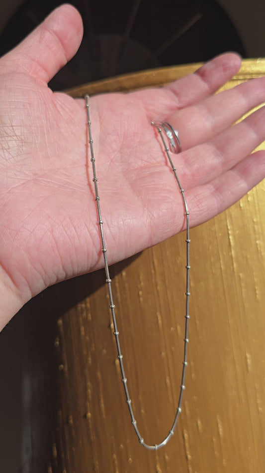 Vintage Italian Beaded Snake Chain 925 Sterling