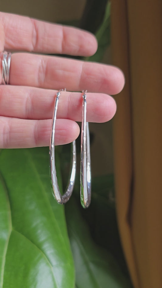 Vintage Hammered Sterling Silver Hoops