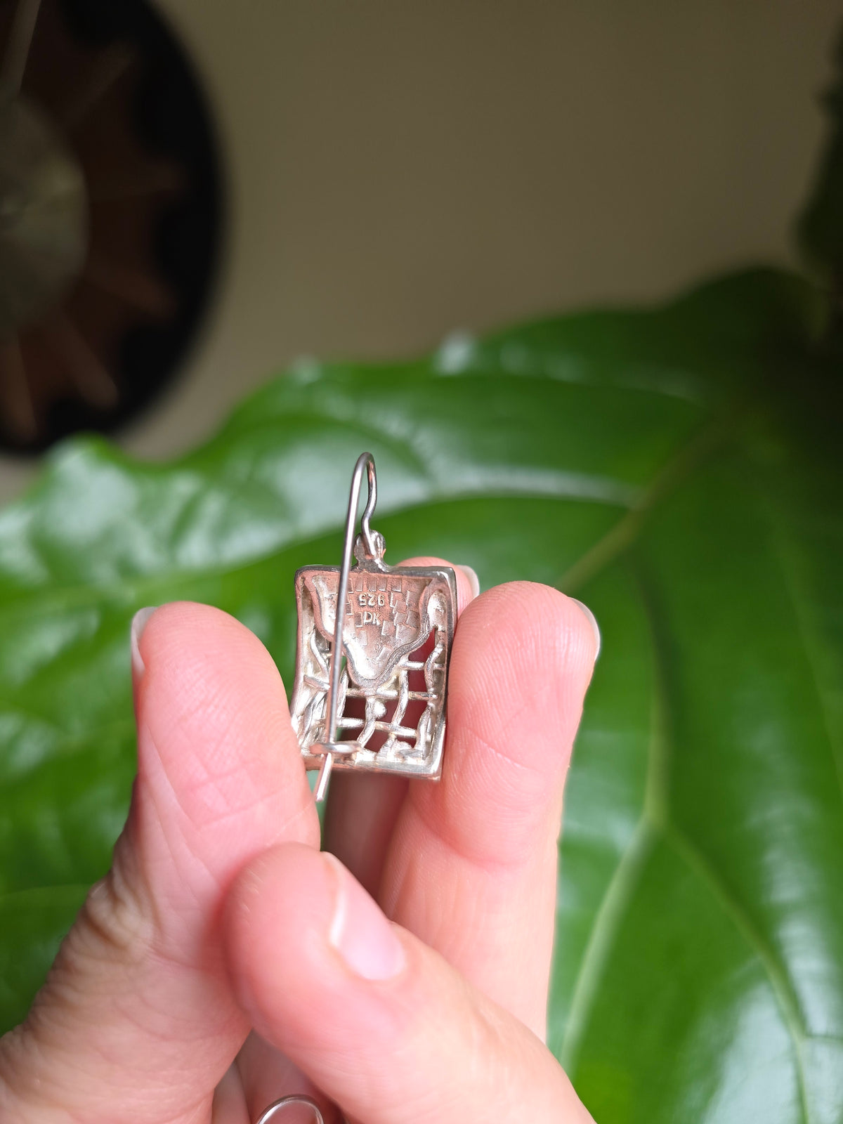 Sterling Silver, 10k Gold and Opal Modern Earrings