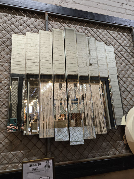 9 Panel Stepped Art Deco Revival Mirror