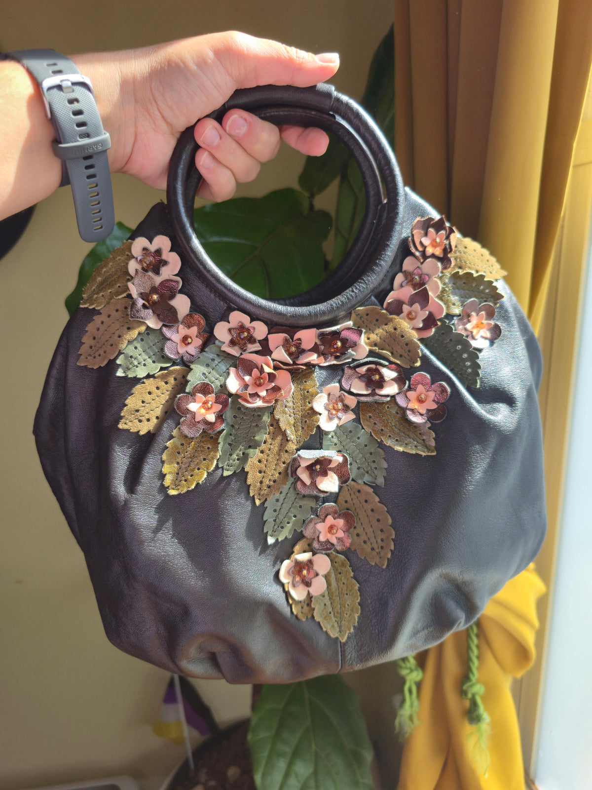 Braccialini Italy Floral Leather Bag