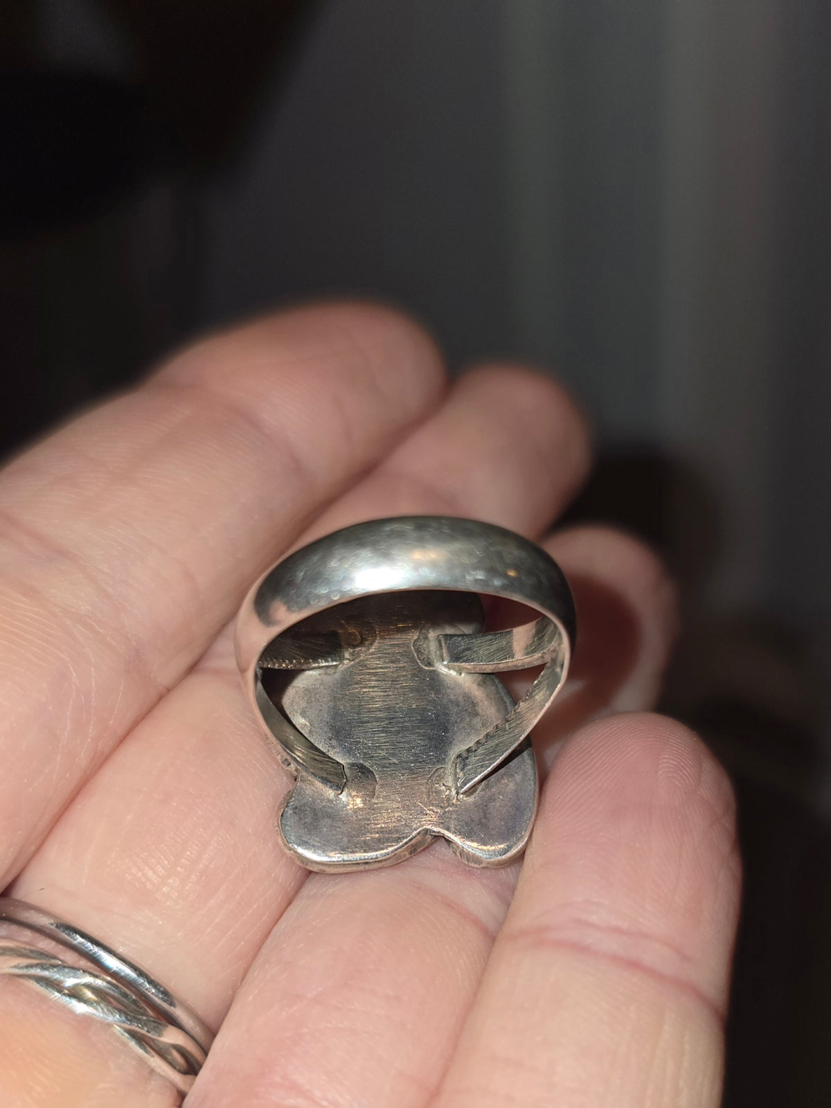 Vintage Native American Sterling Silver Ring with Morenci Turquoise