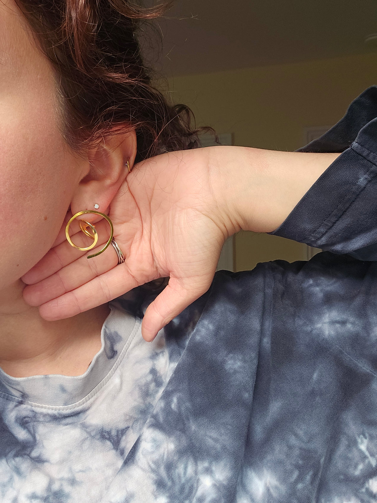 Vintage Rina Young NYC 1 of 1 Earrings 18k Gold Plated